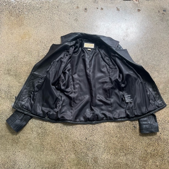 Michael Kors leather Motorcycle jacket in black - Picture 4 of 10